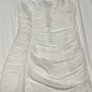 Elegant Ruched White Dress